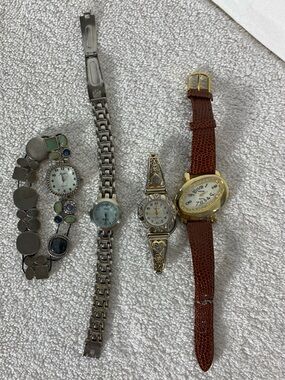 Vintage Untested Watch Bundle Wrangler Novelle Frenzy Outline Quartz 4Pcs AS IS
